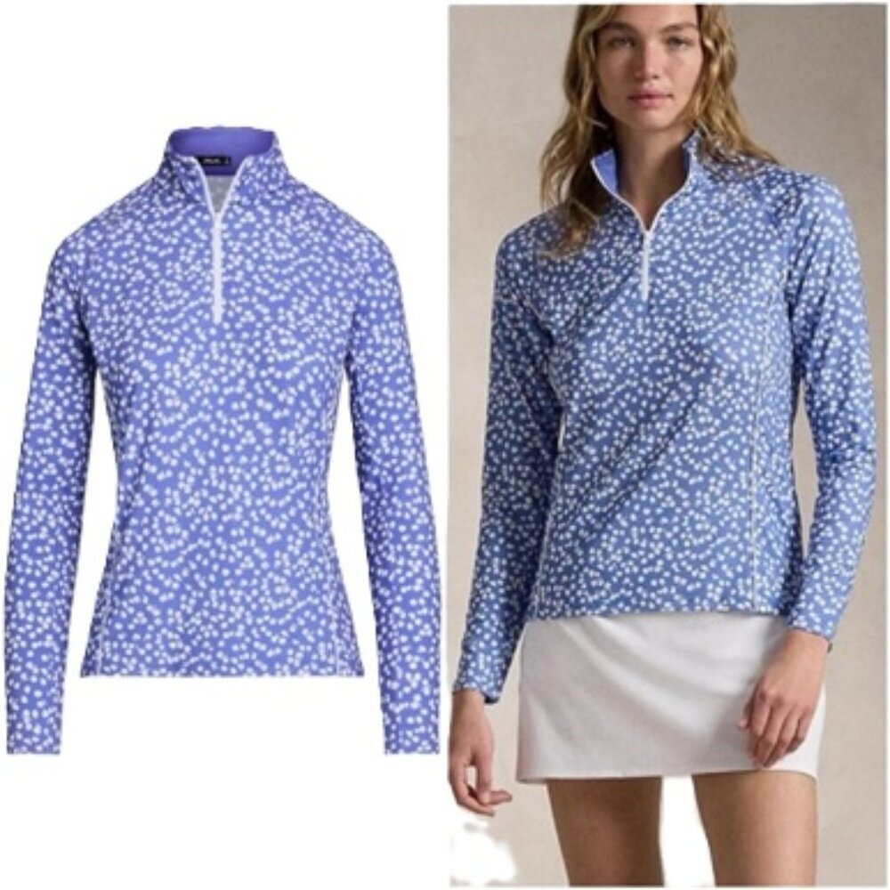 NWT RLX Ralph Lauren Women's Golf Recycled Lightweight Airflow 1/4 Zip Pullover